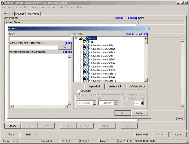 SMASS Auto Safelist Submitter Screenshot